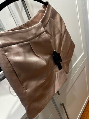 Elie Tahari Blush Satin Mini Skirt